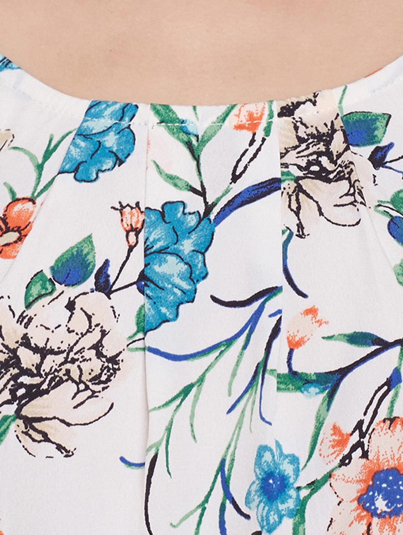 white printed cold shoulder top - 14929432 - Standard Image - 3