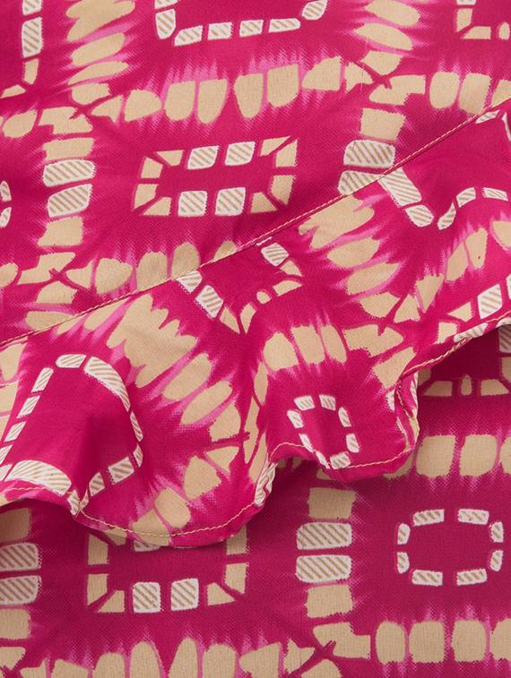 pink printed crepe ruffled top - 14930597 - Standard Image - 3