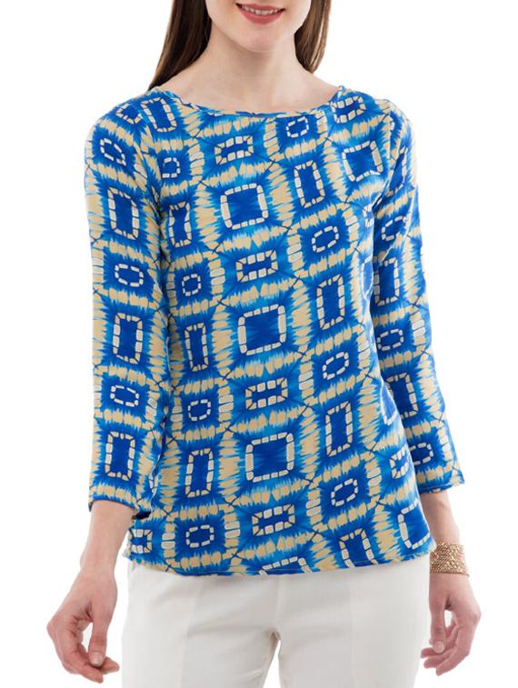 boat neck printed top - 14930604 - Zoom Image - 0