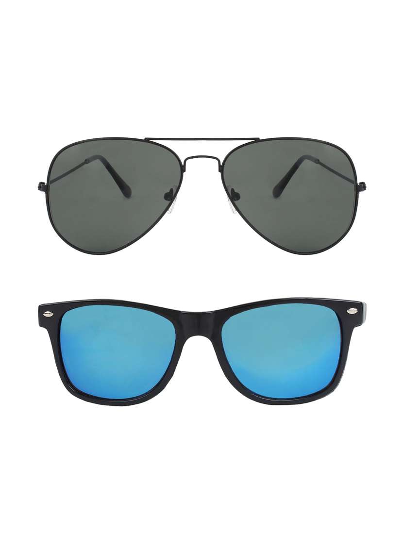 abner aviator, wayfarer sunglasses (black, blue)