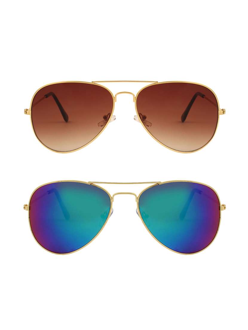 abner aviator, aviator sunglasses (brown, blue)