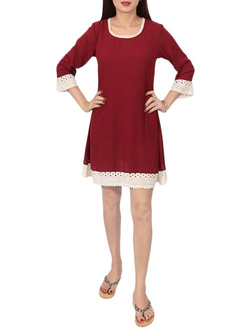 red solid a-line dress - 14931807 - Standard Image - 0