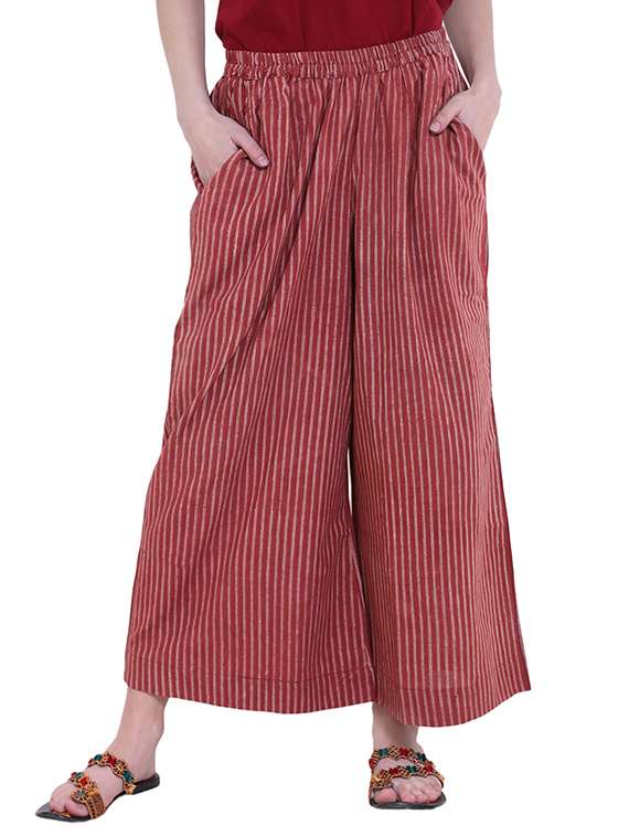 Red striped palazzo