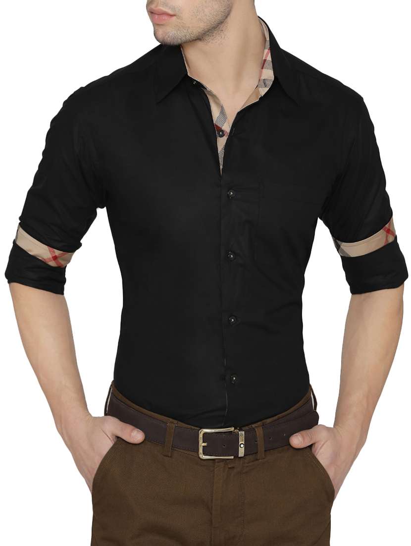 black solid casual shirt