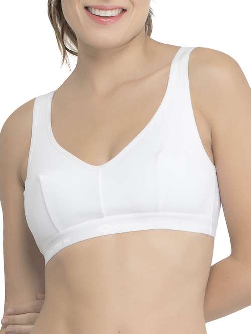 white solid sports bra - 14933648 -  Standard Image - 0