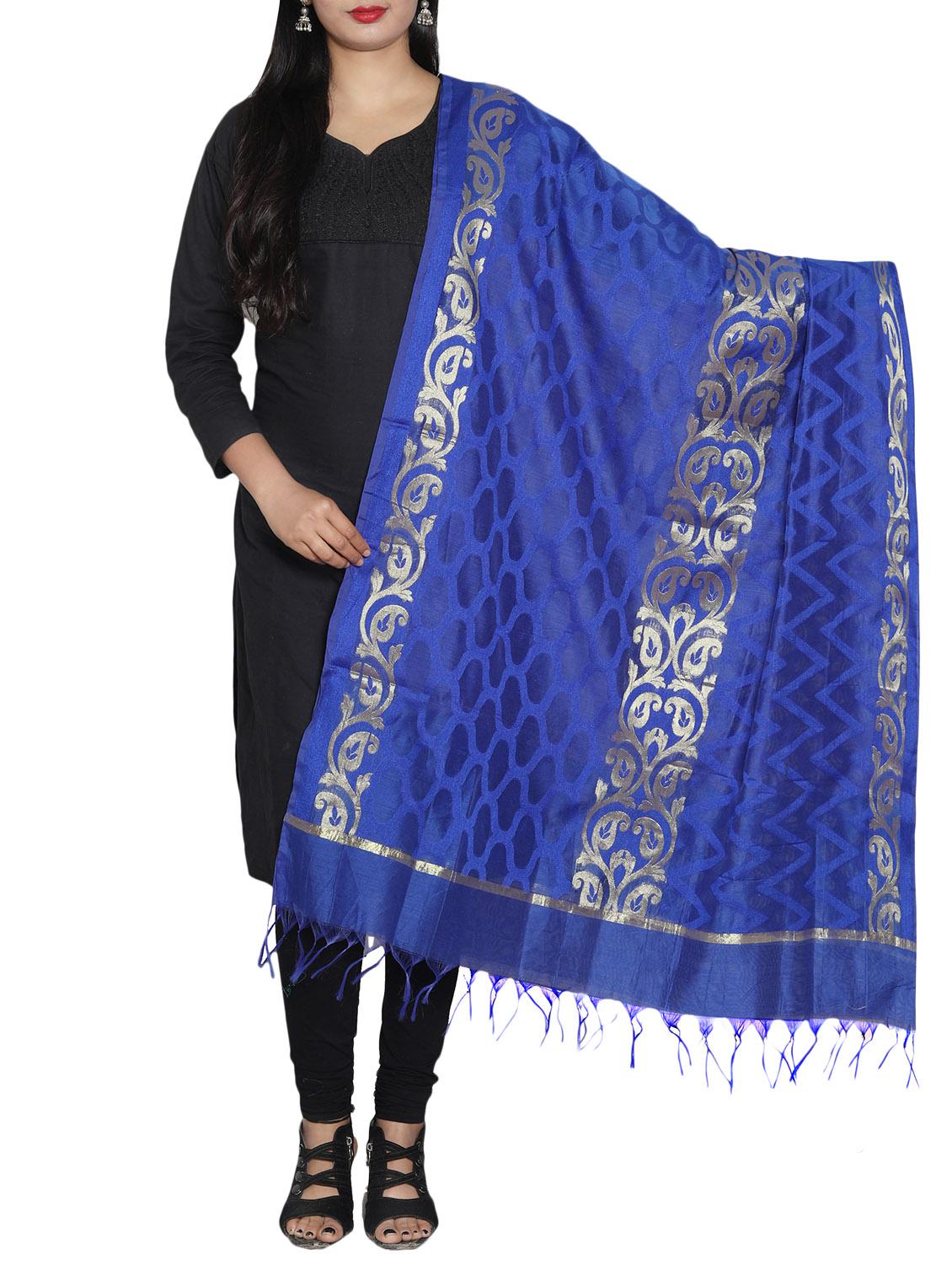 blue chanderi dupatta - 14934988 - Zoom Image - 0