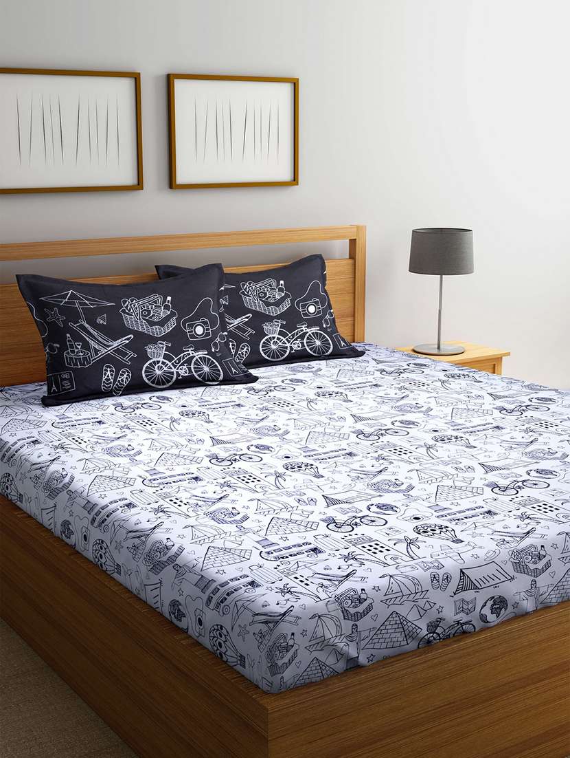 100% mercerized cotton double  bedsheet with 2 pillow covers