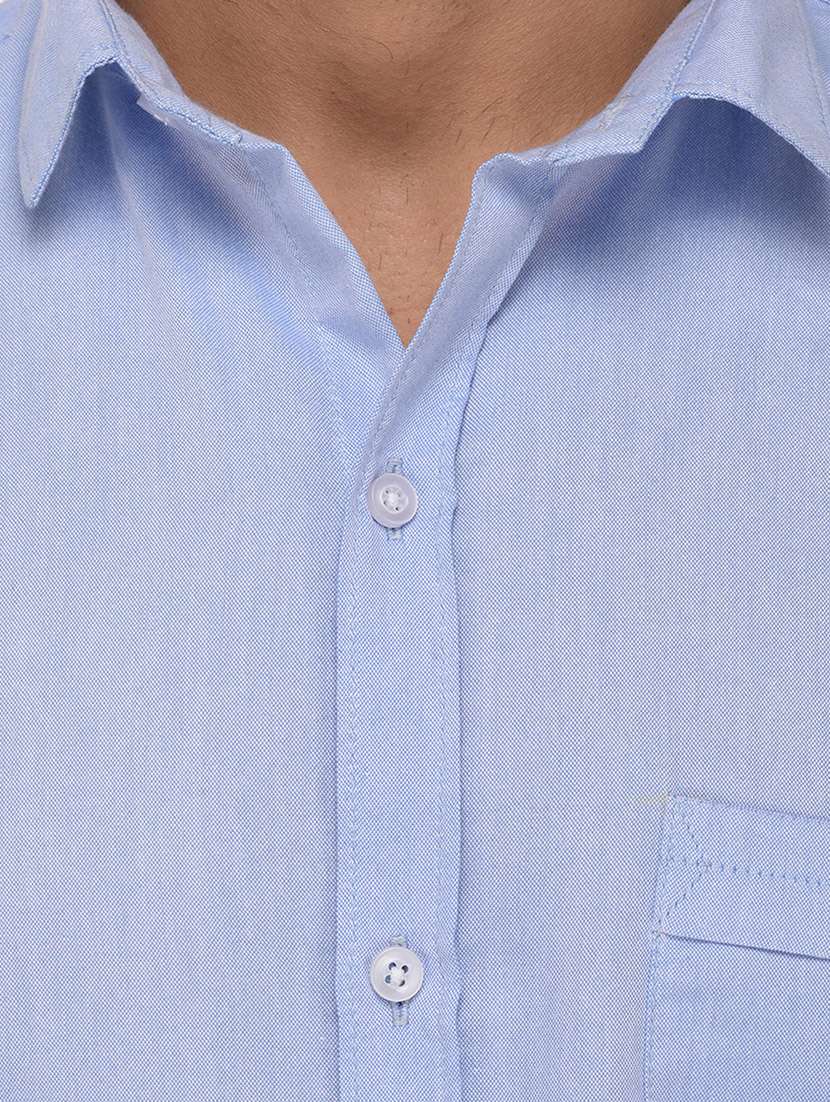 light blue solid casual shirt - 14938550 - Standard Image - 3