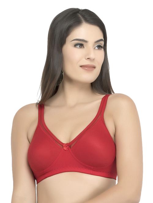 solid red cotton bra - 14938586 - Standard Image - 0