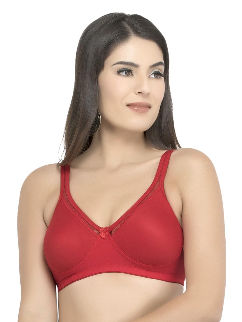solid red cotton bra - 14938586 - Zoom Image - 0