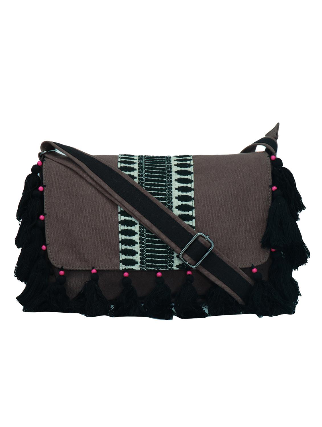 grey canvas sling bag - 14948083 -  Zoom Image - 0