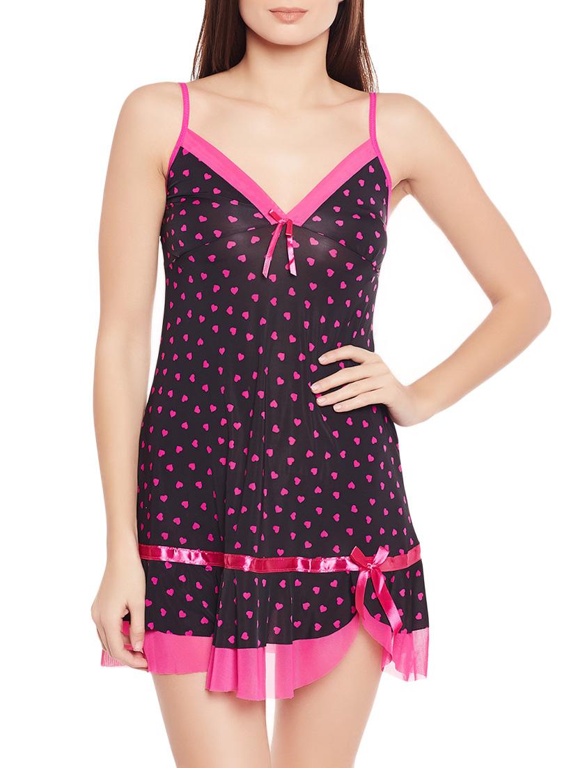 black printed nighty - 14948420 -  Zoom Image - 0