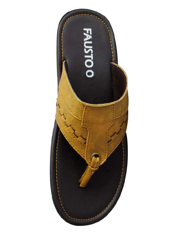 Yellow Leatherette Toe Separator Slipper
