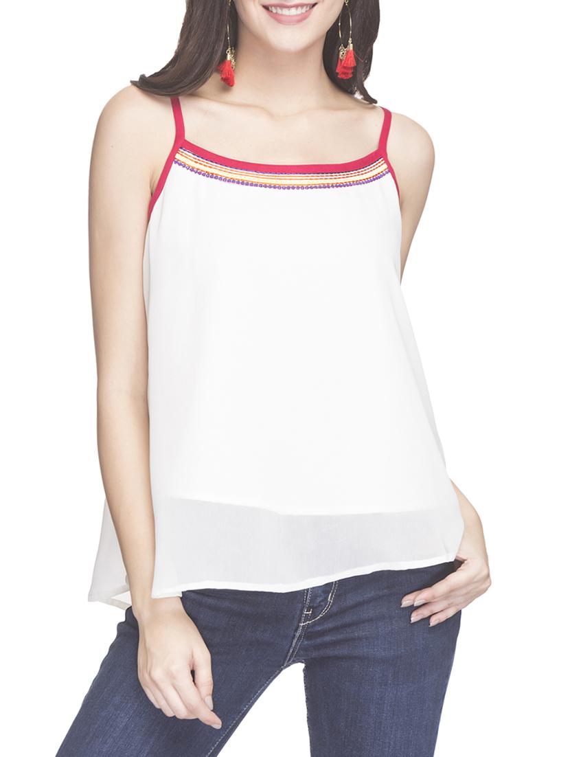 solid white viscose top - 14956355 - Zoom Image - 0