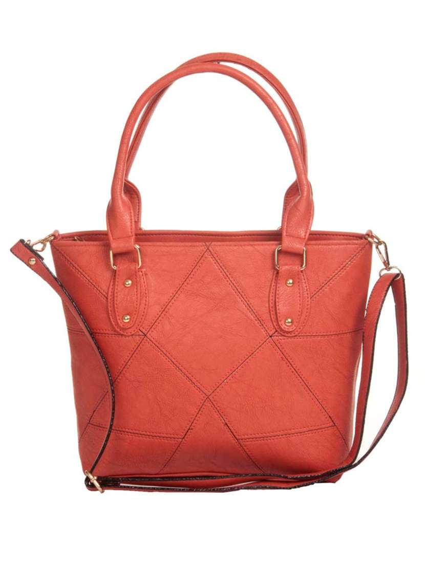 pink leatherette(pu) regular handbag - 14956613 - Zoom Image - 0