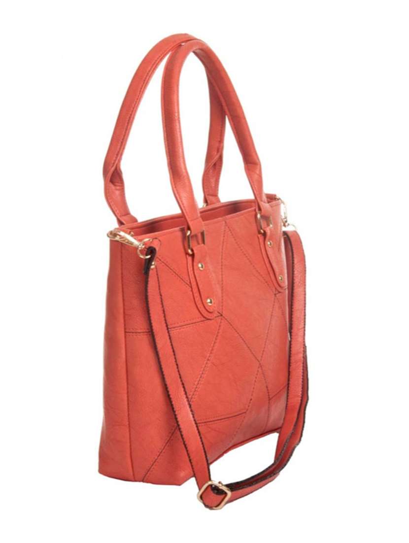 pink leatherette(pu) regular handbag - 14956613 - Standard Image - 3