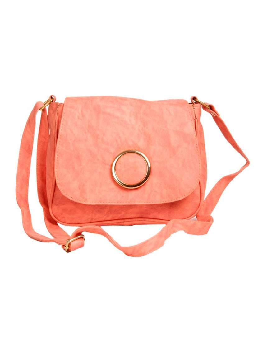 pink leatherette(pu)regular sling bag - 14956636 - Zoom Image - 0