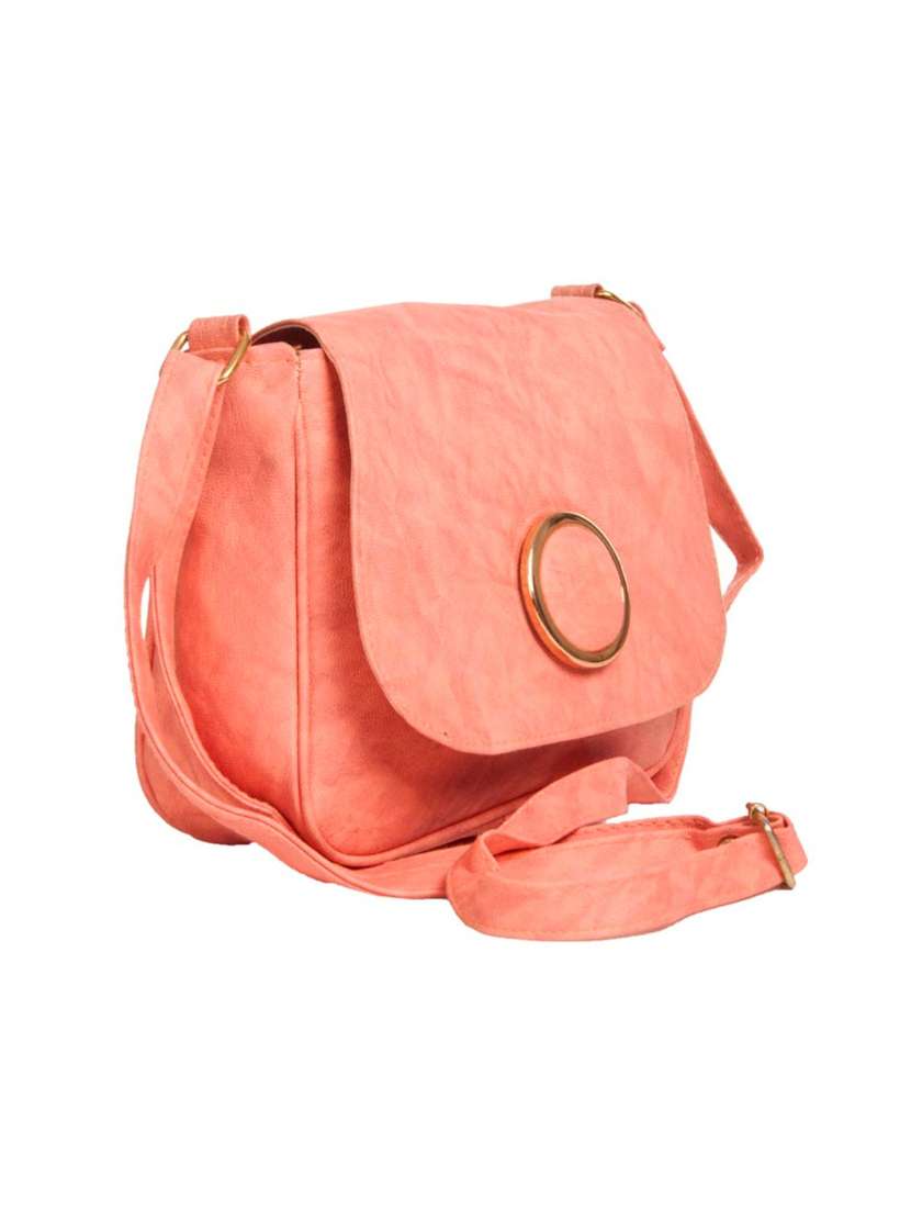 pink leatherette(pu)regular sling bag - 14956636 - Standard Image - 3