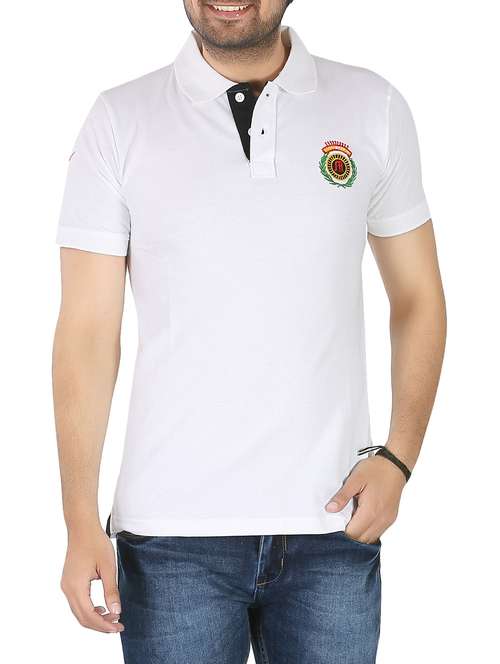 white solid polo t-shirt - 14959692 -  Standard Image - 0