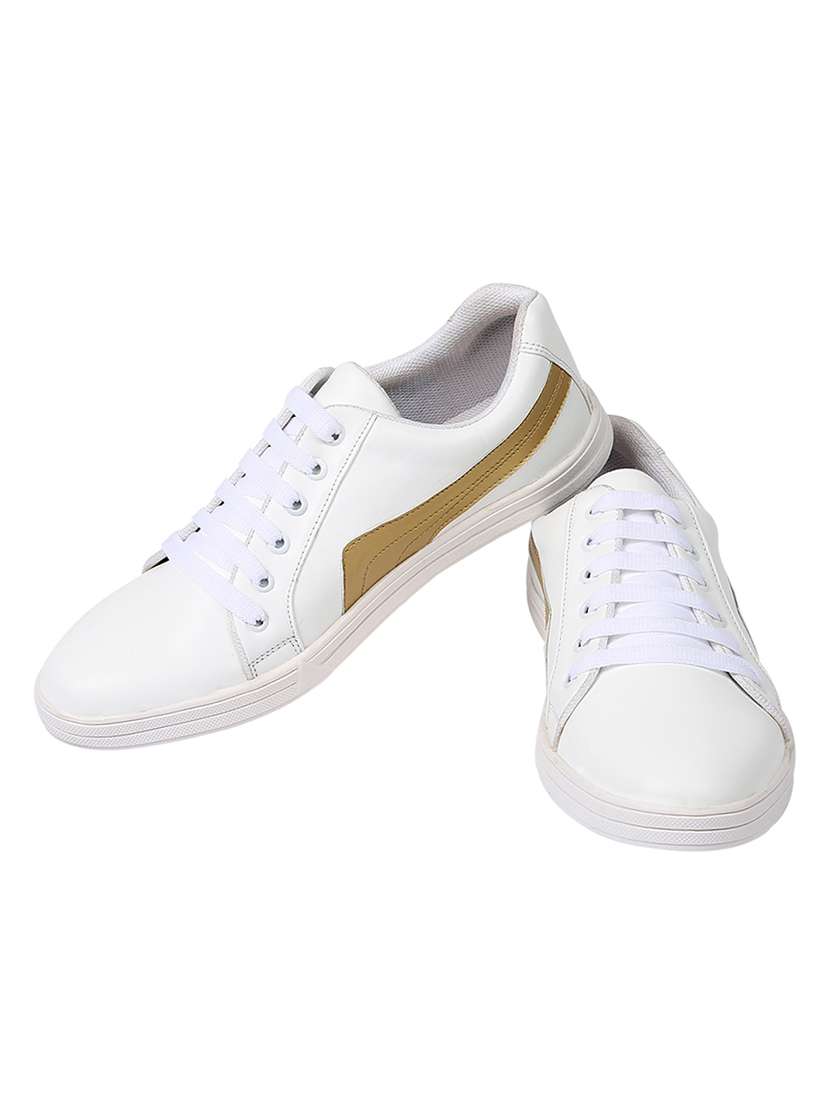 white leatherette lace up sneaker - 14960027 -  Standard Image - 3