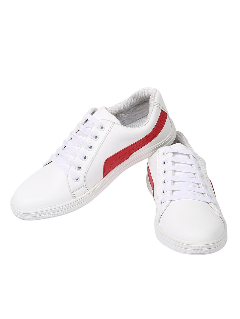 white leatherette lace up sneaker - 14960028 - Standard Image - 3