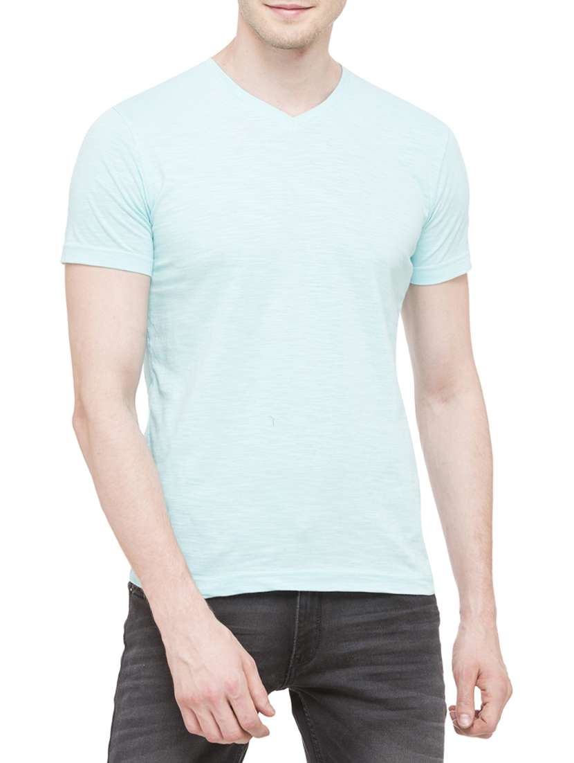 light blue cotton t-shirt - 14961691 - Zoom Image - 0