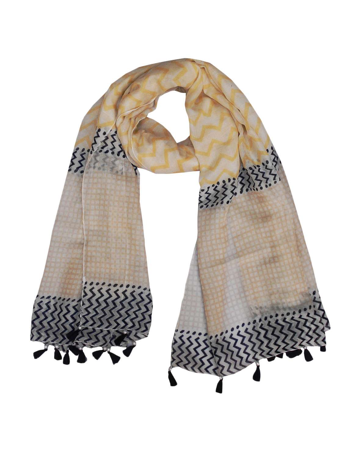 beige polyester scarf