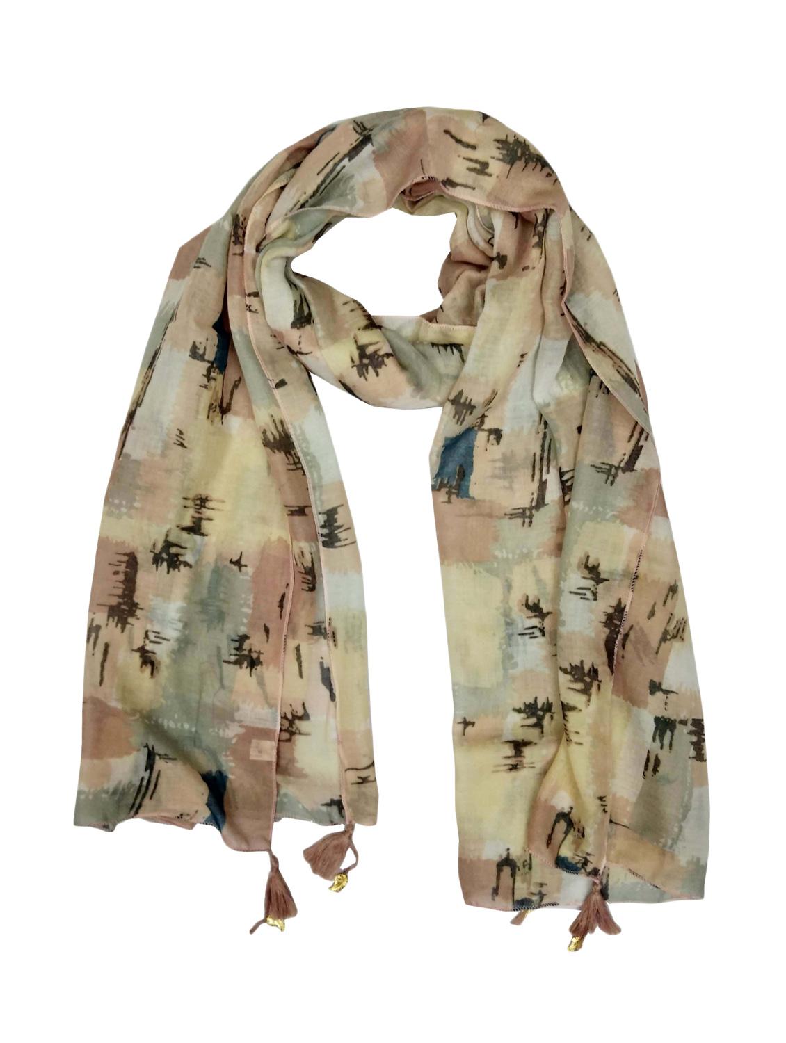 beige polyester scarf