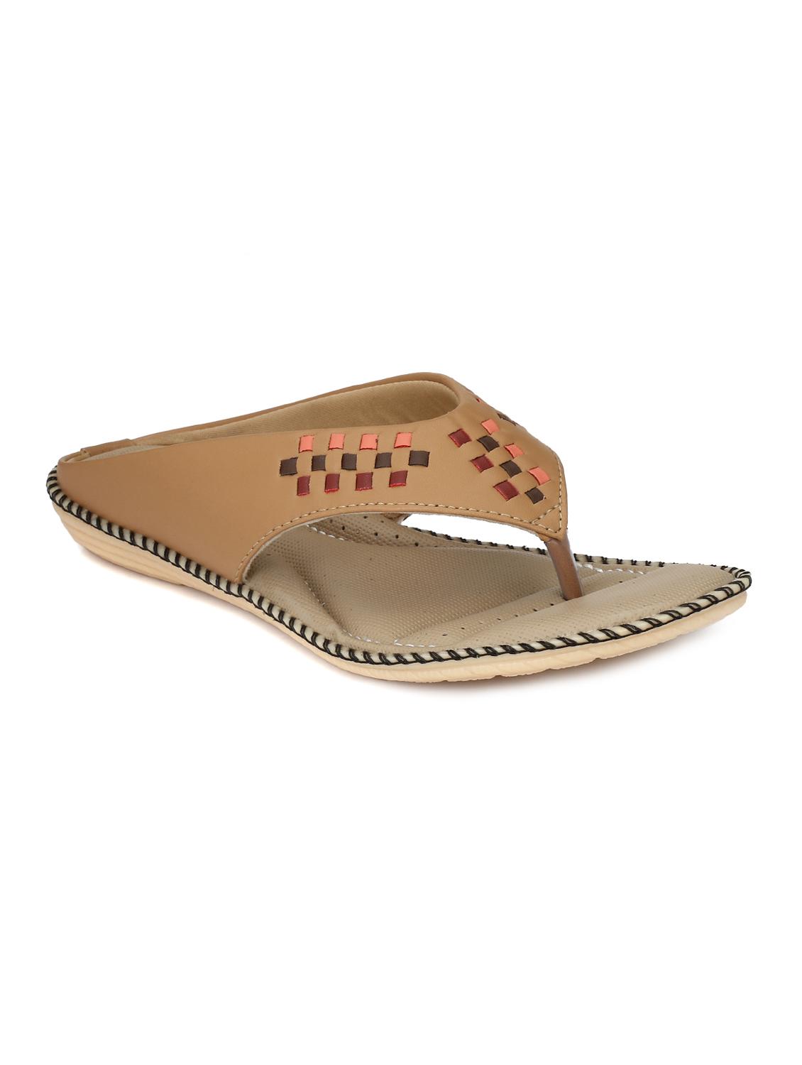 tan leatherette slippers - 14963439 - Zoom Image - 0