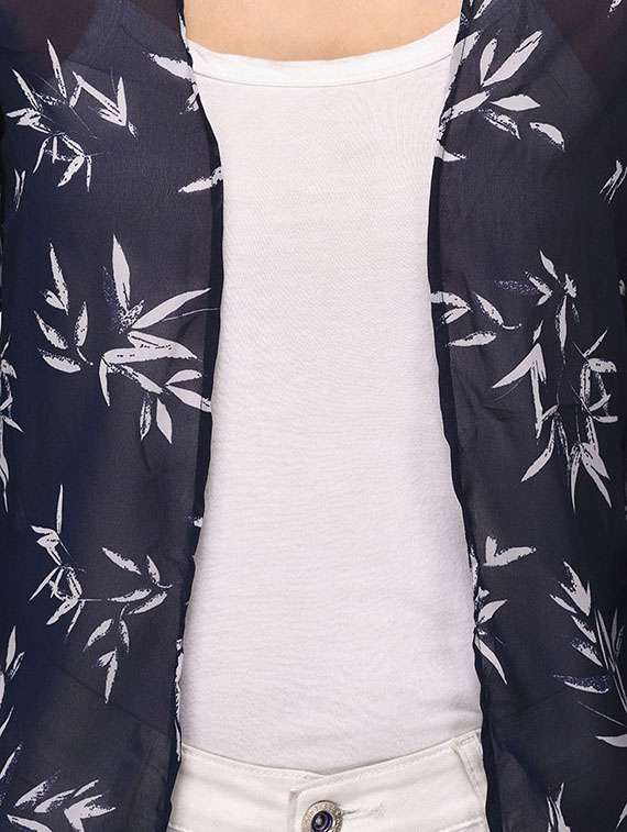 navy blue printed shrug - 14963885 -  Standard Image - 3