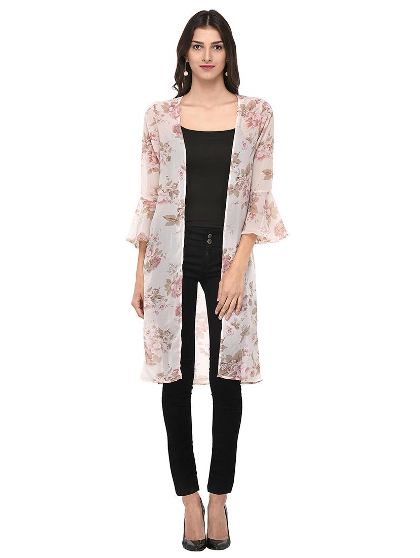 white printed shrug - 14963886 -  Zoom Image - 0