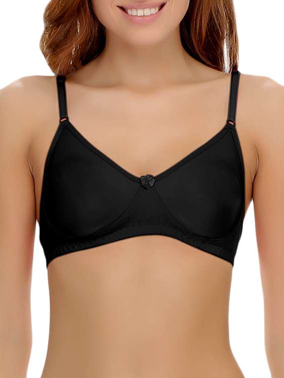 set of 2 bow patch solid bra - 14964751 - Standard Image - 3