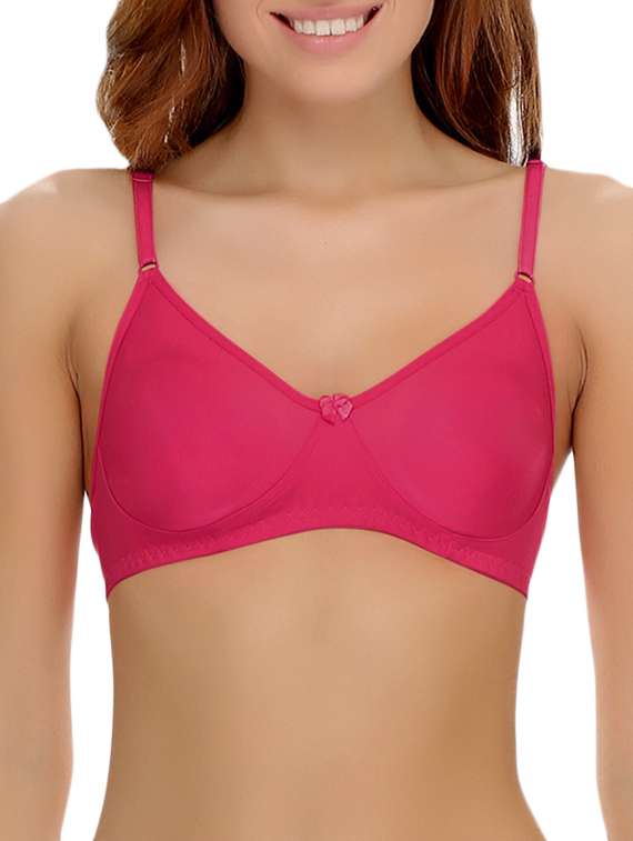 set of 3 bow patch solid bra - 14964768 -  Standard Image - 5
