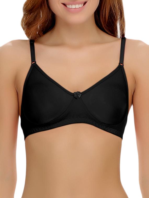set of 3 bow patch solid bra - 14964771 - Standard Image - 3