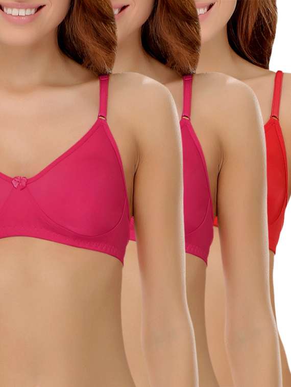 set of 3 multicolored t-shirt bra