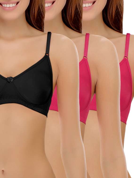 set of 2 bow patch solid bra