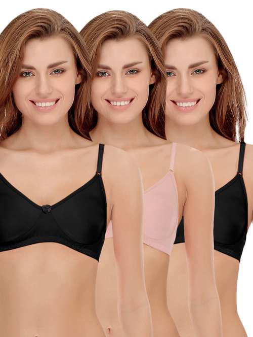 set of 3 multi colored cotton bra - 14964805 - Standard Image - 0
