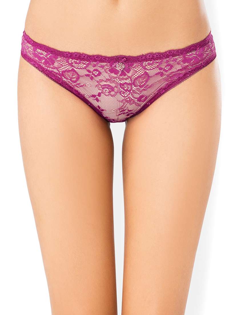 purple solid bikini panty