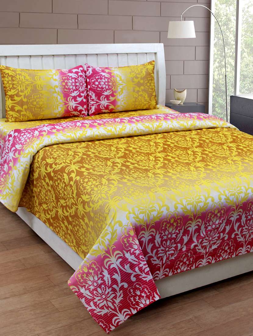 Buy online Cotton Double Bedsheet With 2 Pillow Covers from Bed for