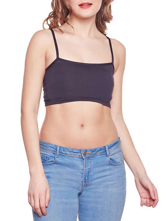 black cotton sports bra - 14966818 -  Zoom Image - 0
