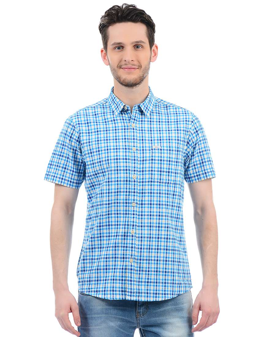 blue cotton casual shirt