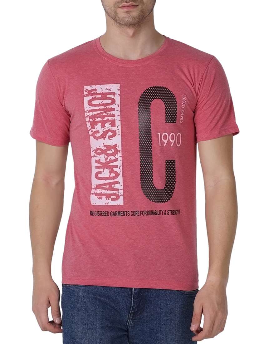 pink cotton front print tshirt - 14974196 - Zoom Image - 0