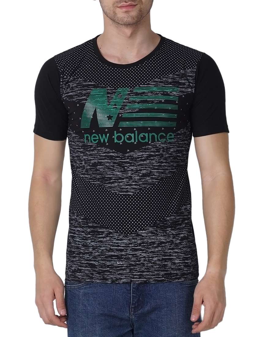 black cotton front print tshirt - 14974199 -  Zoom Image - 0