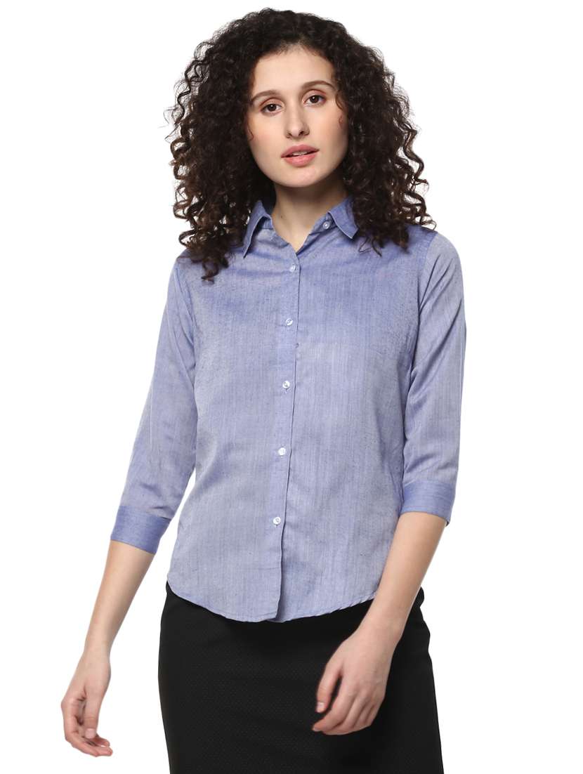 solid blue cotton shirt