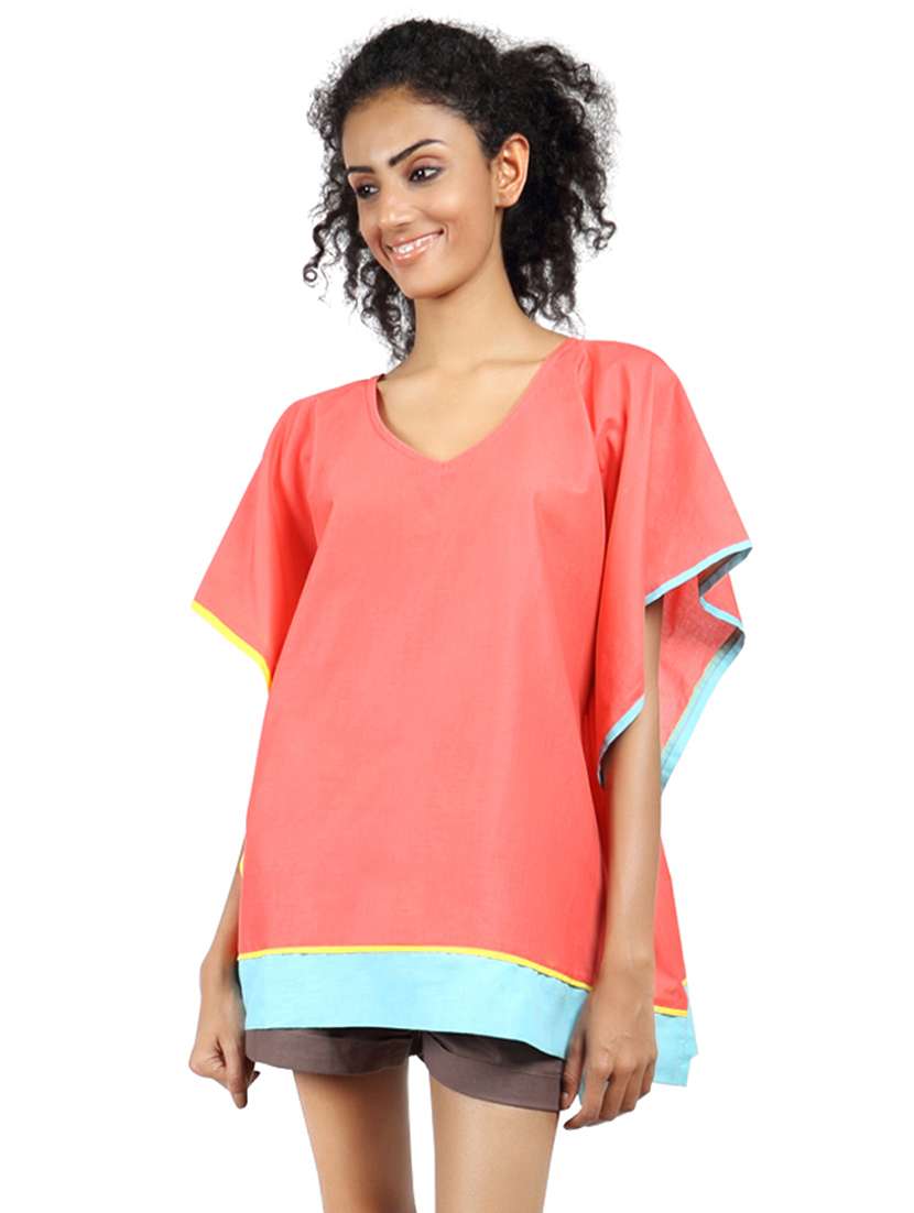 grass by gitika goyal orange cotton kaftan