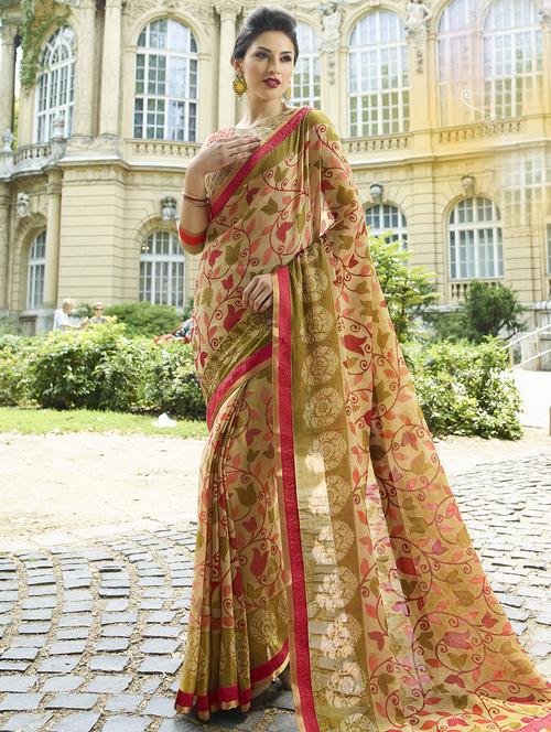 floral printed saree - 14986497 -  Standard Image - 0