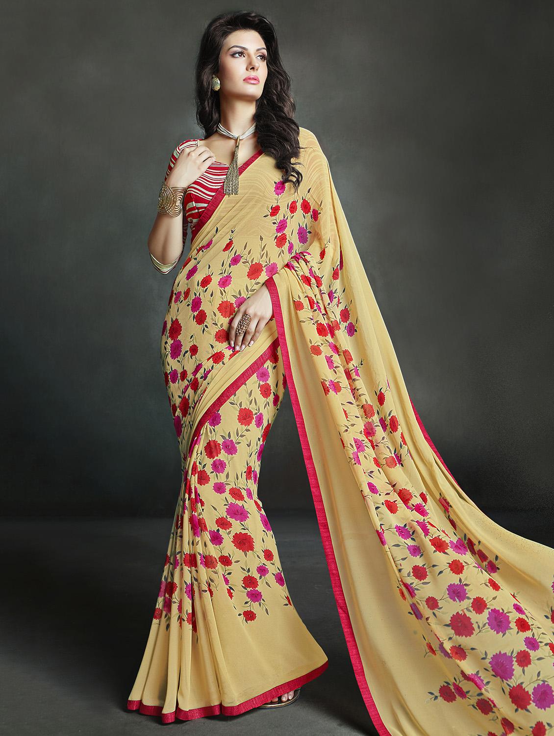 floral printed saree - 14986514 - Zoom Image - 0