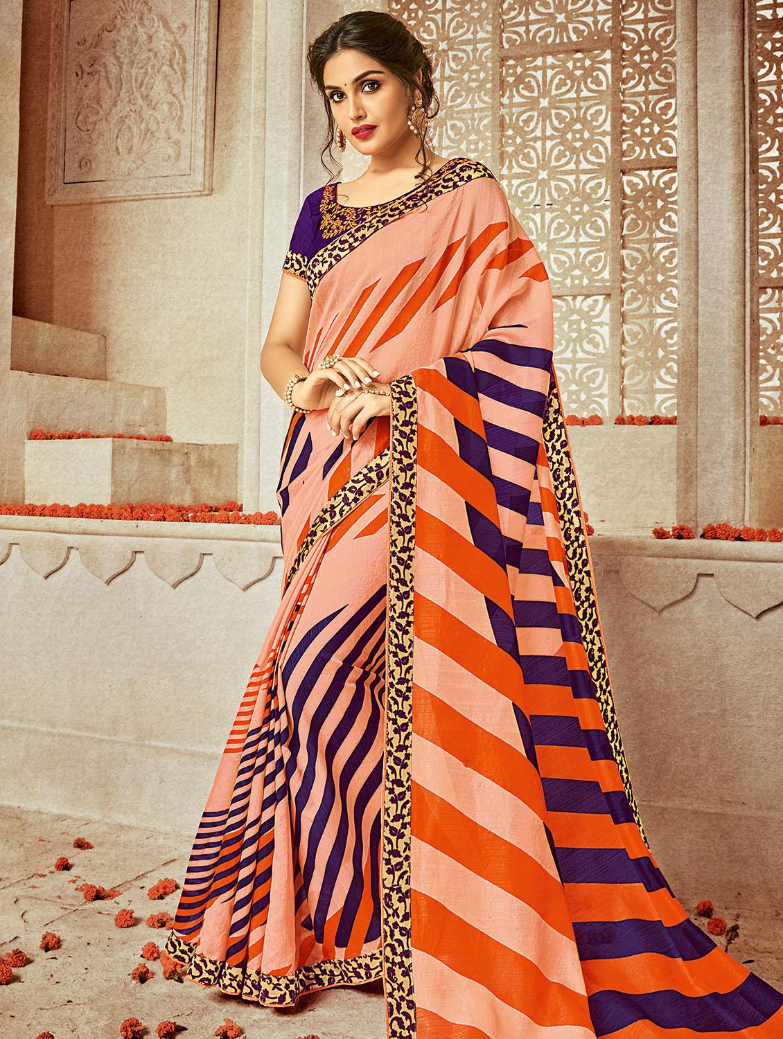 multi colored silk printed saree - 14986578 -  Zoom Image - 0