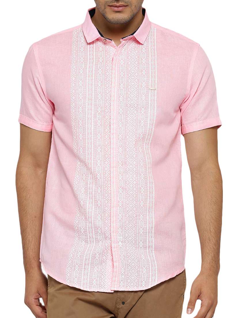 pink linen casual shirt - 14987049 -  Zoom Image - 0