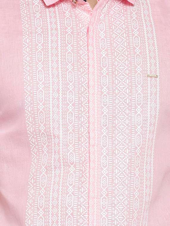pink linen casual shirt - 14987049 -  Standard Image - 3